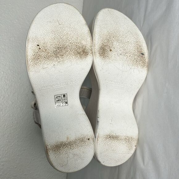 KARL LAGERFELD Kiana Platform Sandal‎ women jewels white platform summer 5.5 - Picture 11 of 12